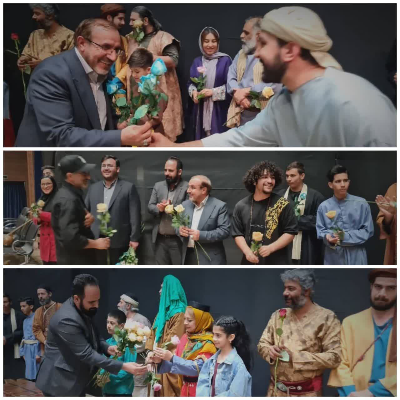  بازدید دکتر علی حدادی به همراه مهندس افشاری از اجرای نمایش ((دروگبرویک قرص نان)) در مجتمع فرهنگی هنری ۹ دی شهر هشتگرد