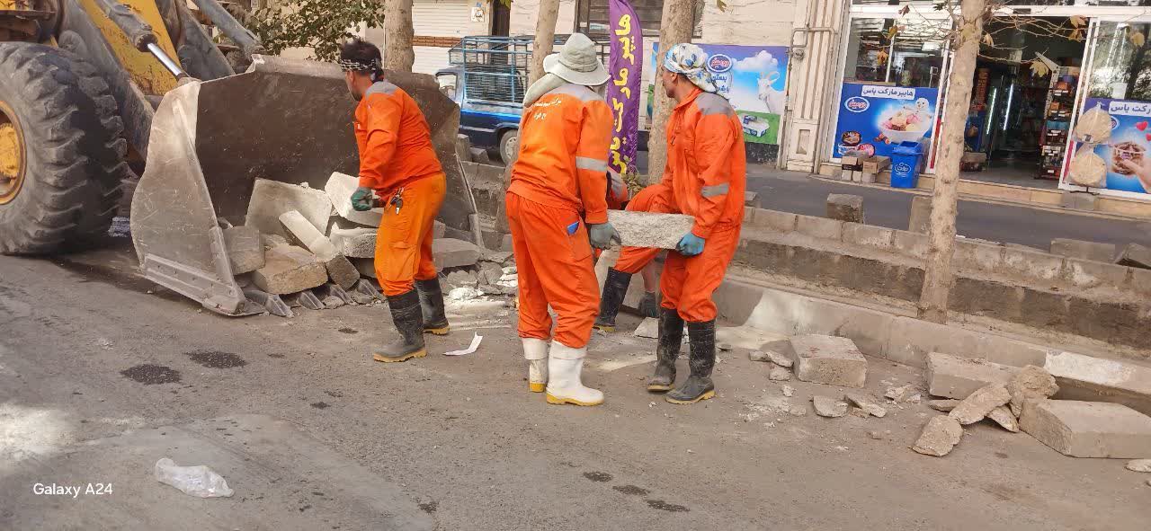 جمعآوری جدولهای معابر در محدوده مدرس غربی هشتگرد